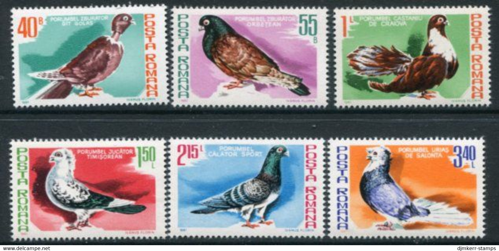 ROMANIA 1981 Pigeon-breeding MNH / ** .  Michel 3777-82 - Neufs