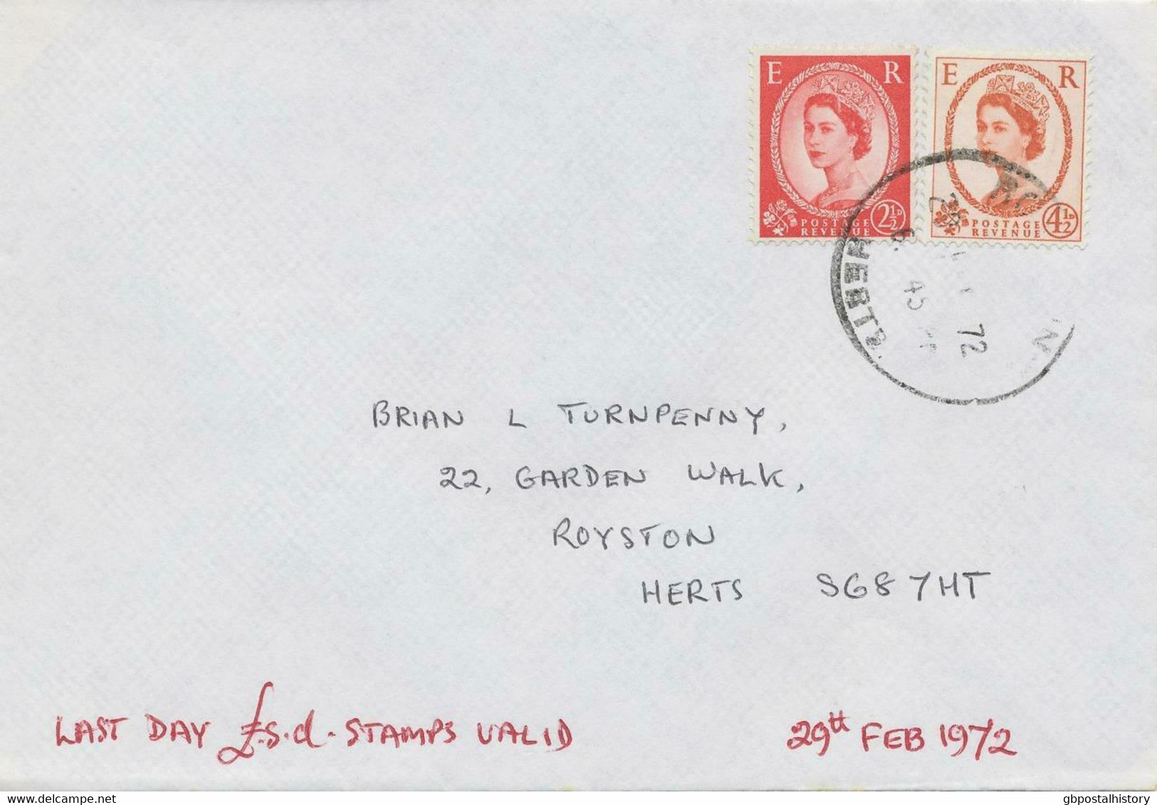 GB 1972 LAST DAY COVER (Last Day The £.s.d. Stamps Were Valid) RRR!! - 1952-1971 Pre-Decimal Issues