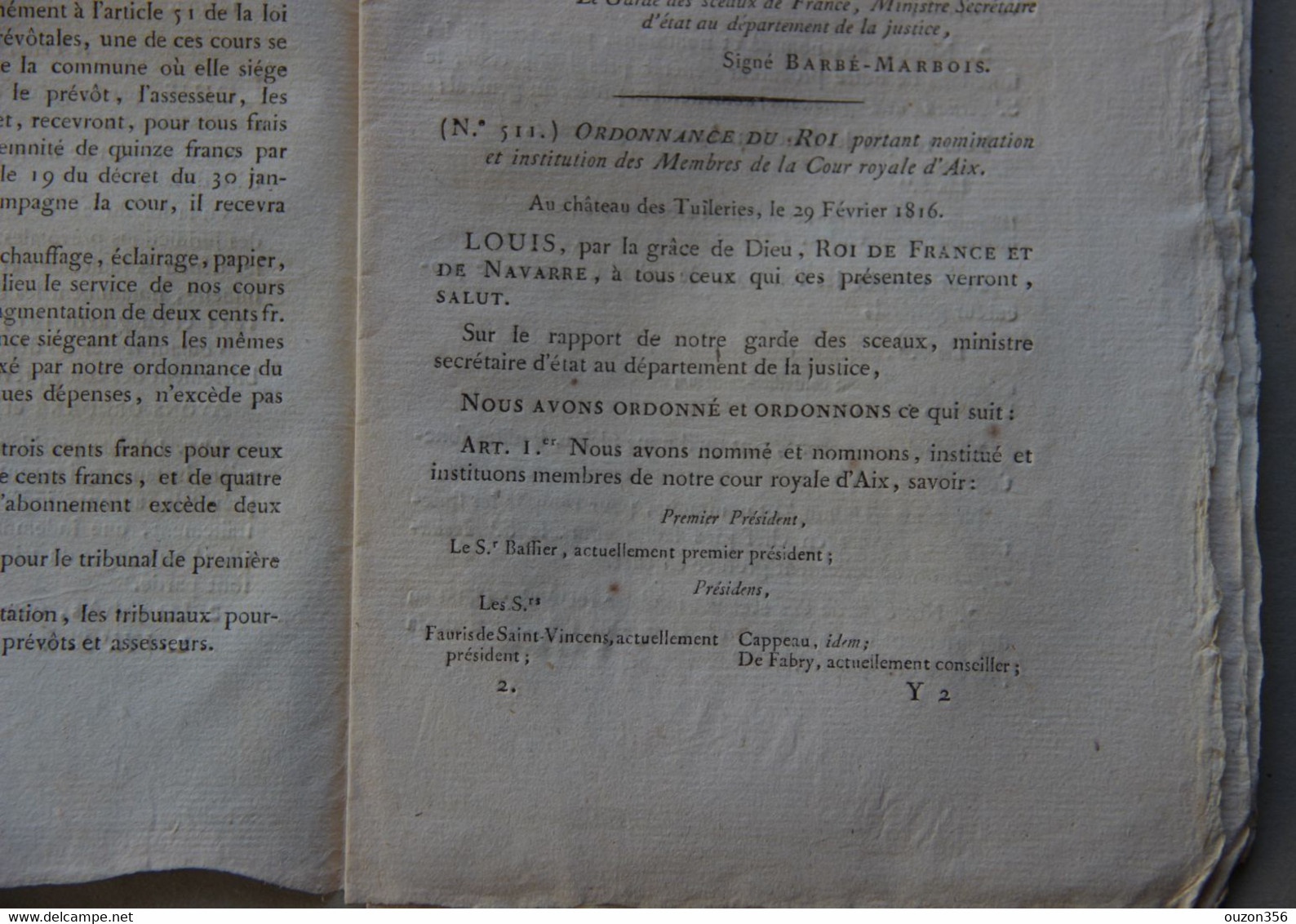 Bulletin Des Lois Du Royaume De France N°74, 7e Série, T.2, 1816, Cours Prévôtales - Décrets & Lois