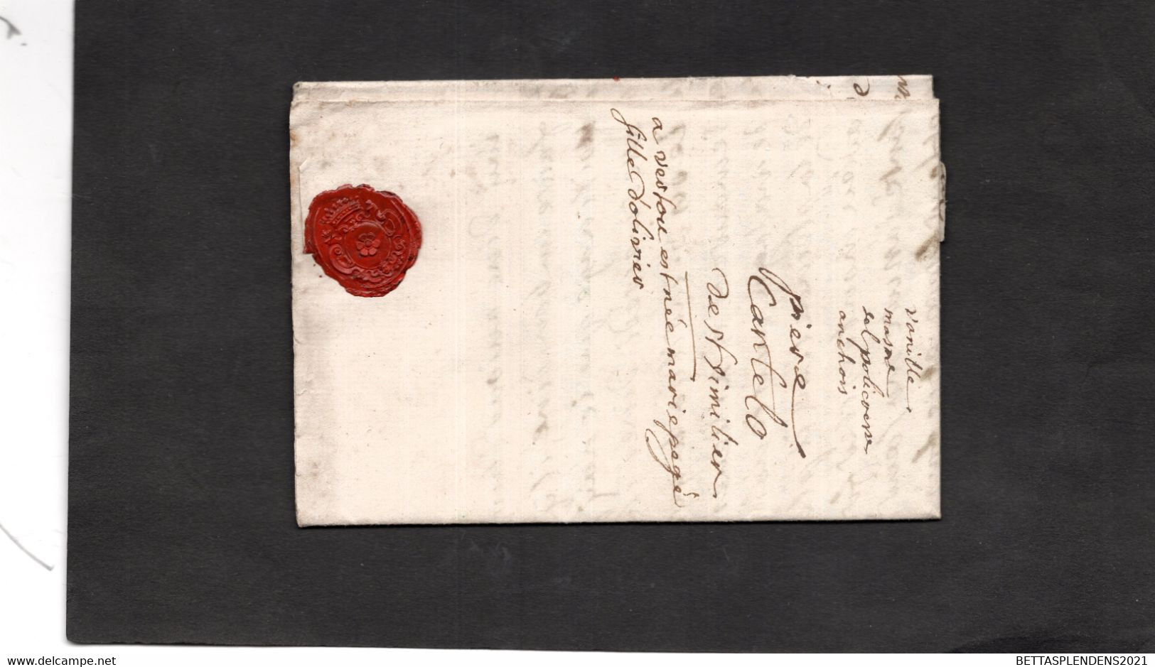 Lettre De 1755 De BERNAY Pour PAIMBOEUF Par NANTES Adressée Monsieur Le Marquis De MONTPLAISIR - Cachet Cire - 1701-1800: Precursors XVIII