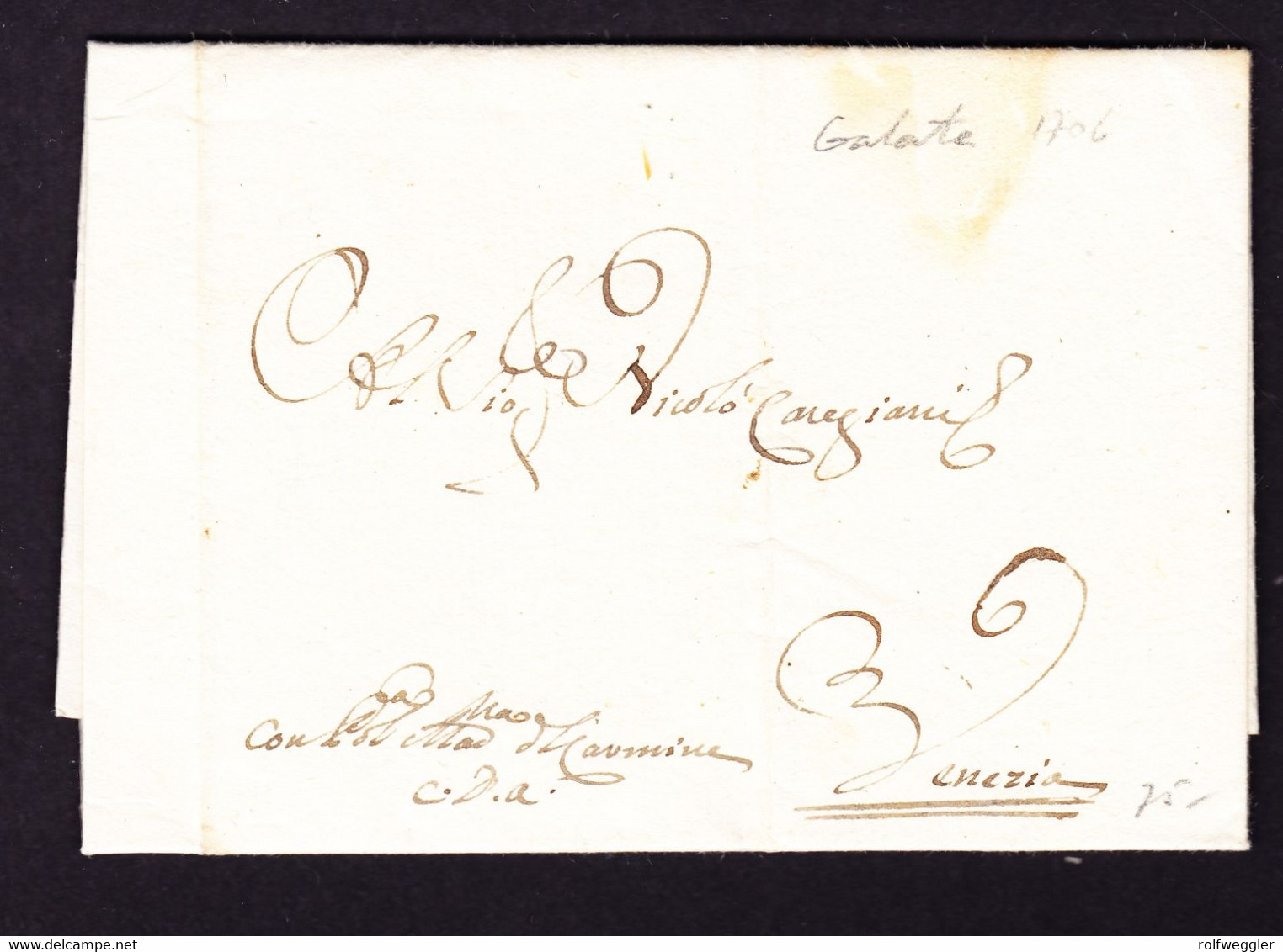 1706 Faltbrief Aus Galata Nach Venedig. - ...-1858 Prephilately