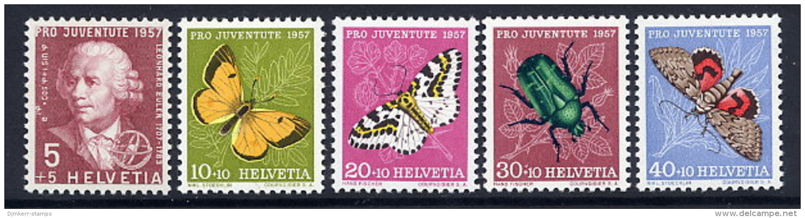 SWITZERLAND 1957 Pro Juventute Set MNH / **.  Michel 648-52 - Unused Stamps