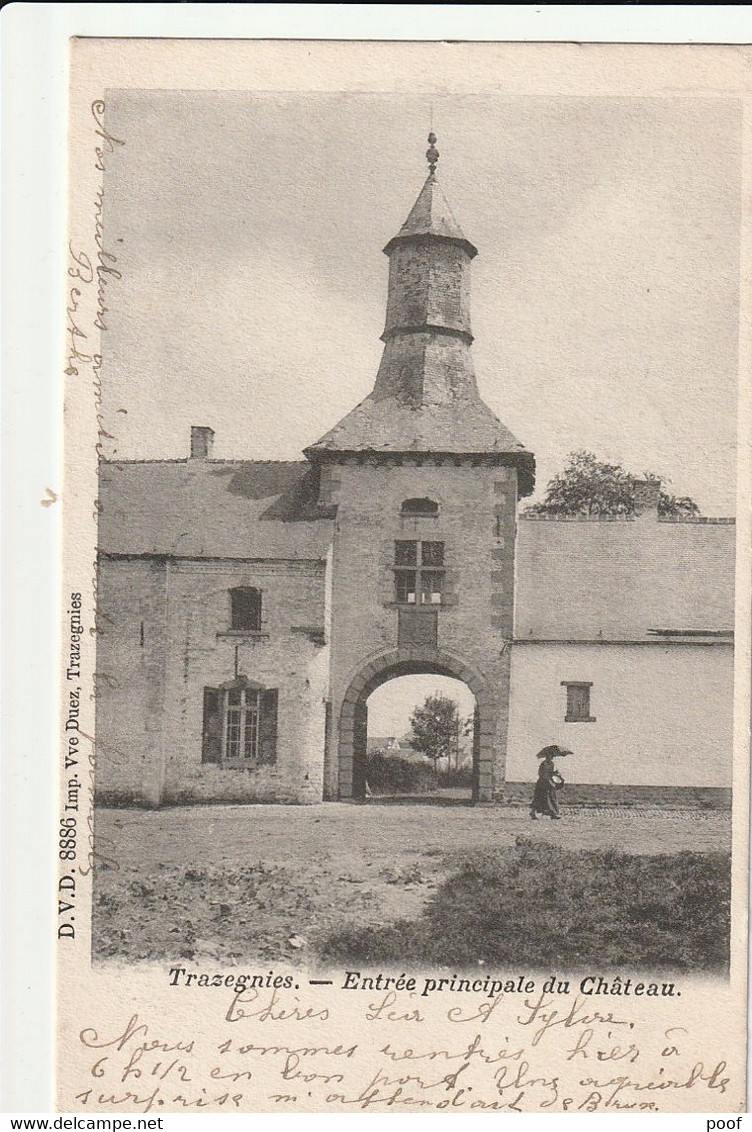 Trazegnies : Entrée Principale Du Château  --- 1904 - Courcelles