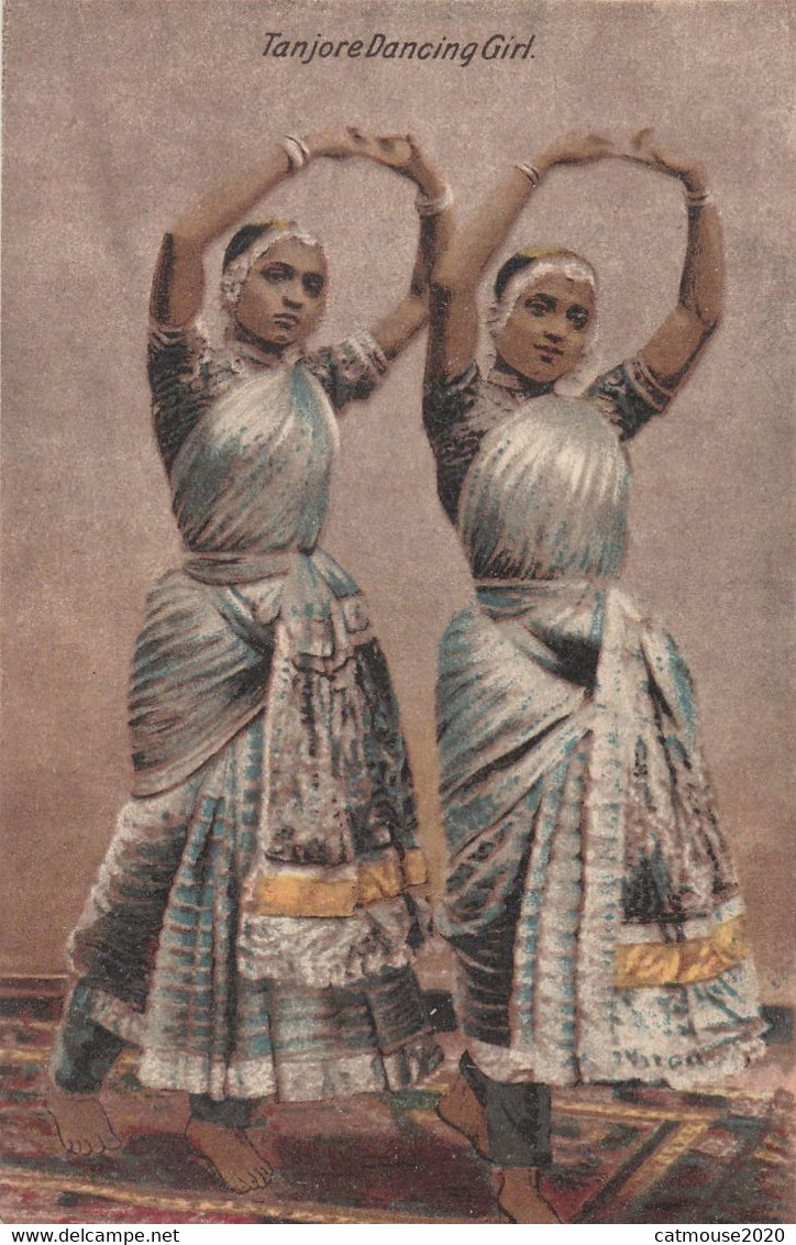 India Postcard Tread Ceremony - Tanjore Dancing Girls - Hindu Beauty - India