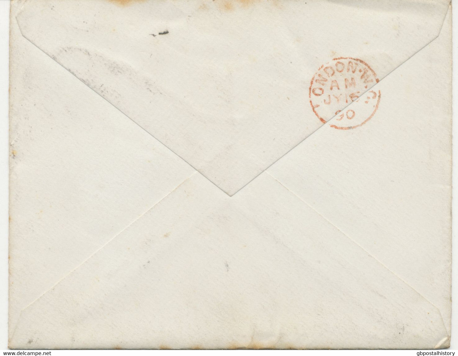 GB 1890 QV 1d Pink Superb Envelope W Barred Duplex-cancel "LONDON-S.W / S.W / 22" (South West District, Dubus Type 9, - Storia Postale