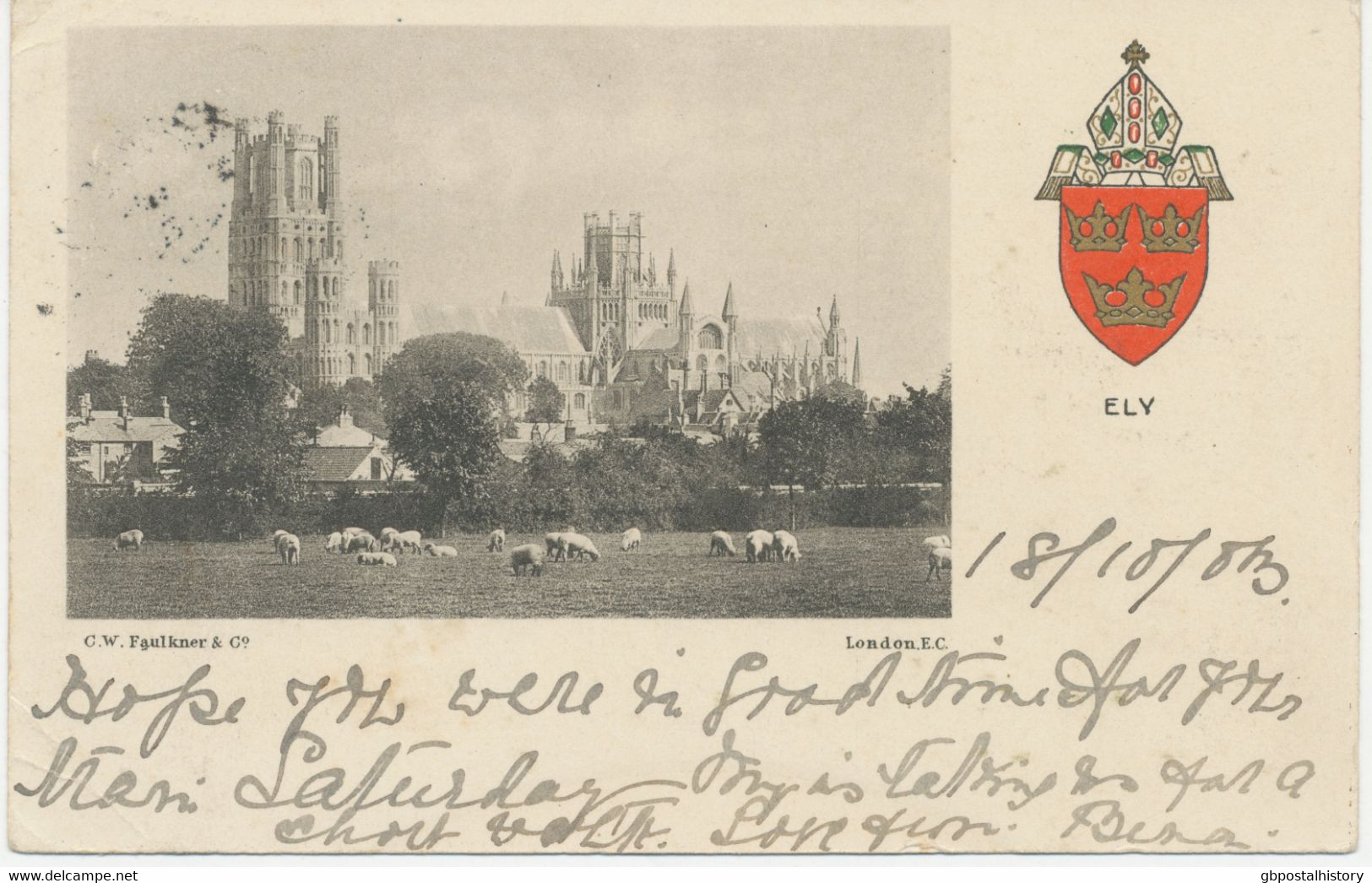 GB 1902 EVII 1/2d Blue-green On ELY Postcard Duplex "LONDON-S.W / S.W / 30" - Storia Postale