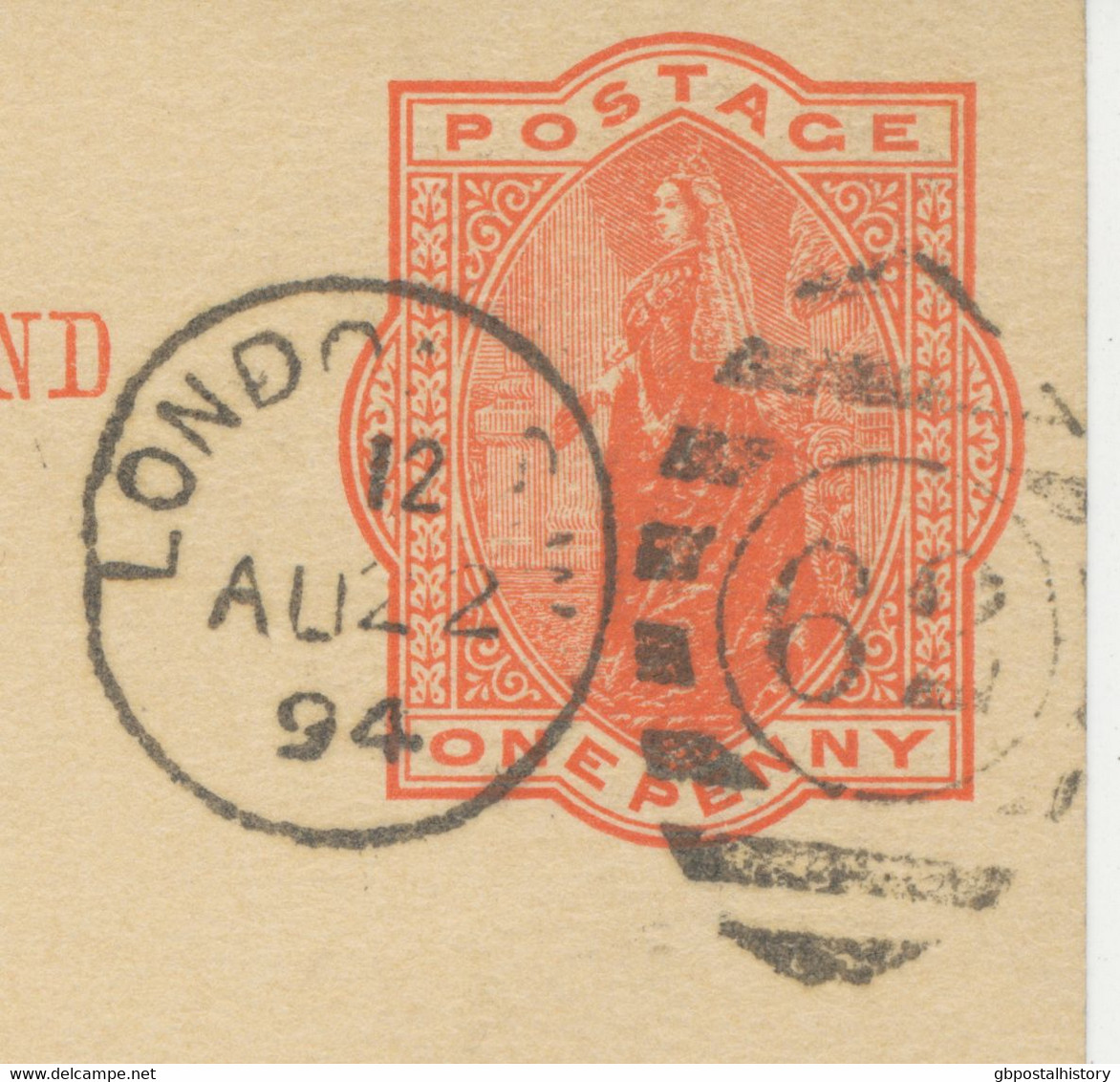 GB 1894 QV 1d Orangered Superb Postcard W Duplex-cancel "LONDON-S.W. / 62" - Storia Postale