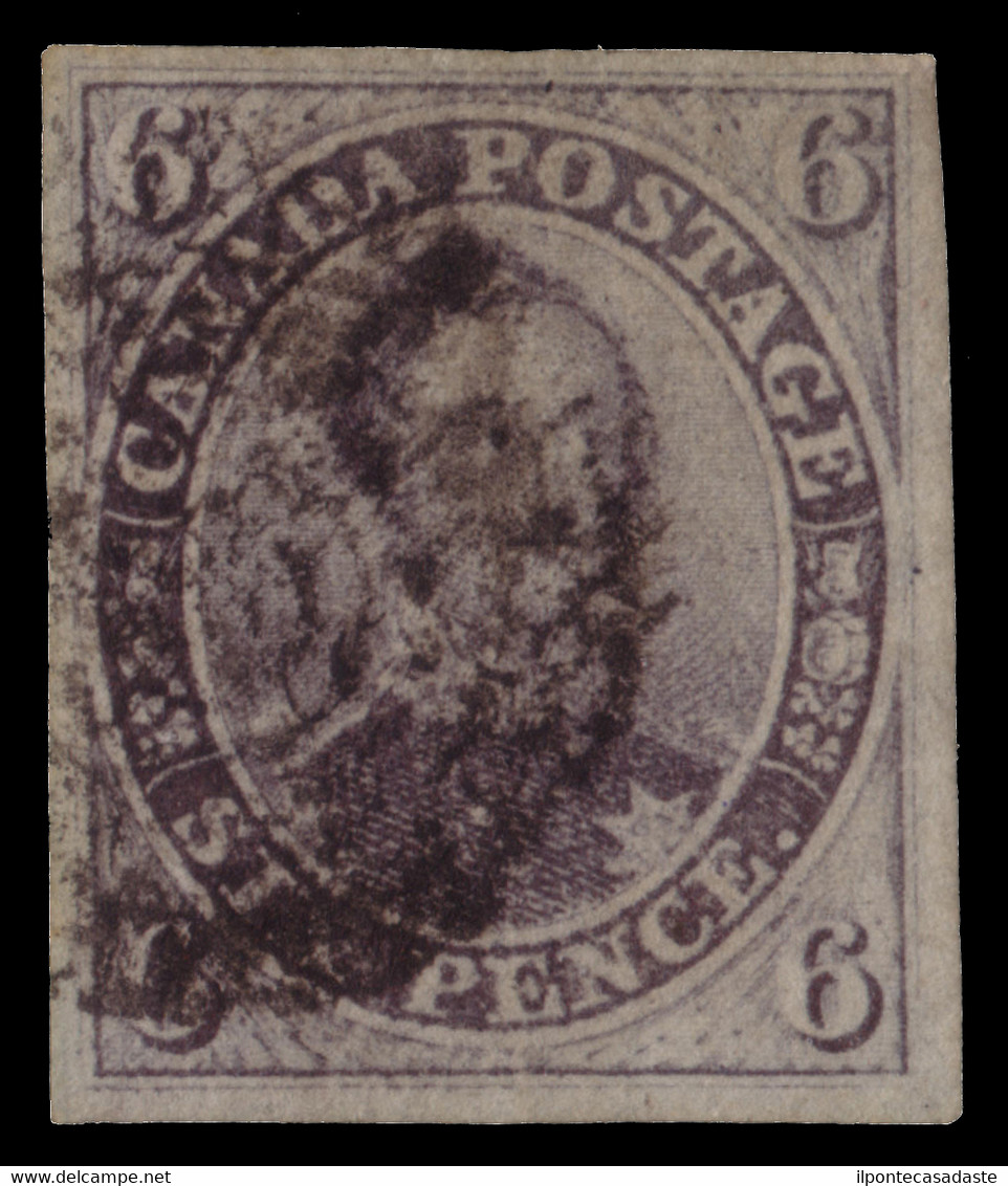 Used] COLONY OF CANADA 1851 | 6c. Slate-violet | Cert. G. Oliva. Signed A. Diena | Provenance: | The Romano Padoan Colle - Used Stamps