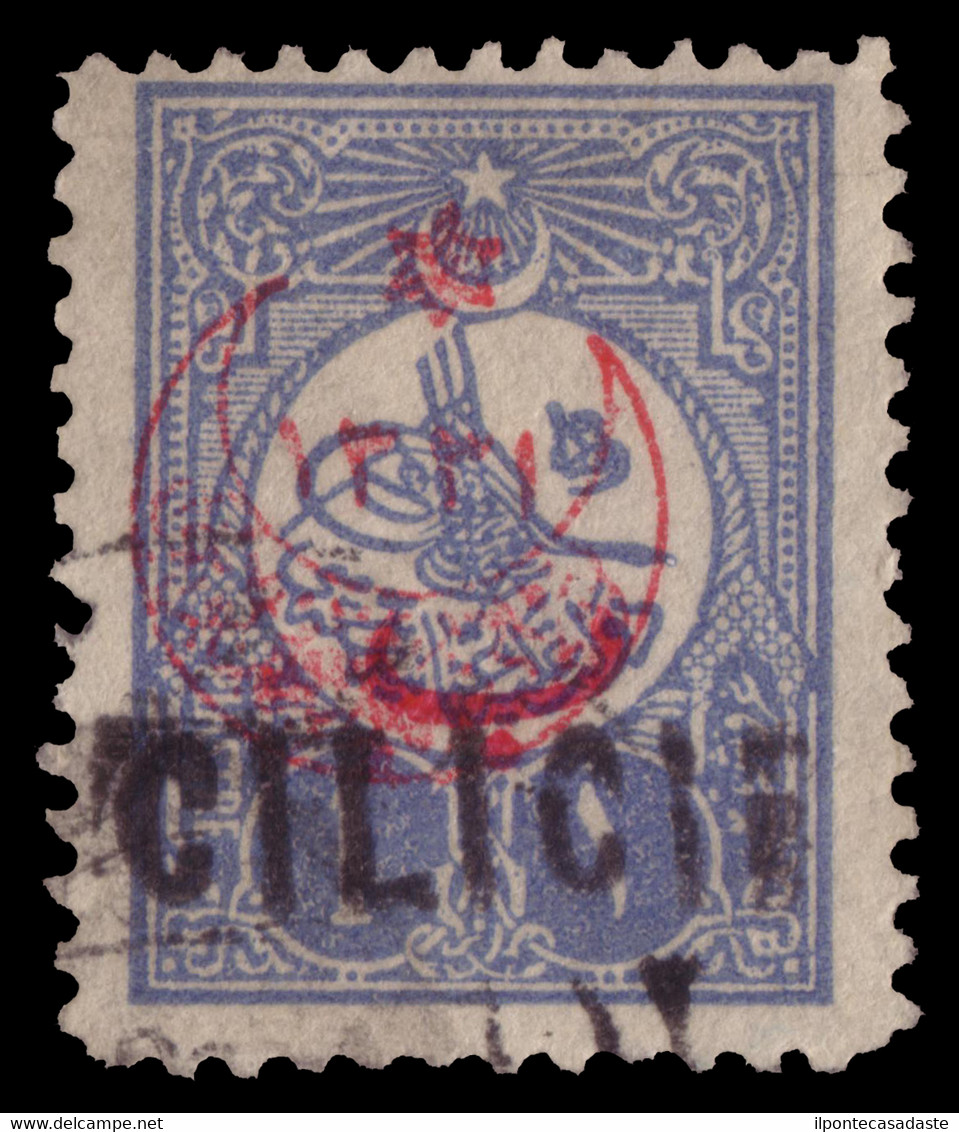 MH/Used] CILICIA 1919 | French Occupation. | 1pi. Overseas, Six Point Star And Half Moon In Red, Overprinted "CILICIE" I - Used Stamps