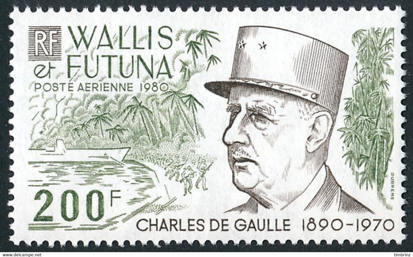 WALLIS ET FUTUNA 1980 - Yv. PA 106 **   Cote= 10,70 EUR - Général De Gaulle  ..Réf.W&F23189 - Nuovi