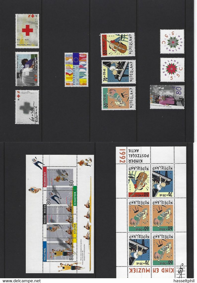 NEDERLAND  1992 VOLLEDIGE JAAR -  Postfris - Ongebruikt - Années Complètes