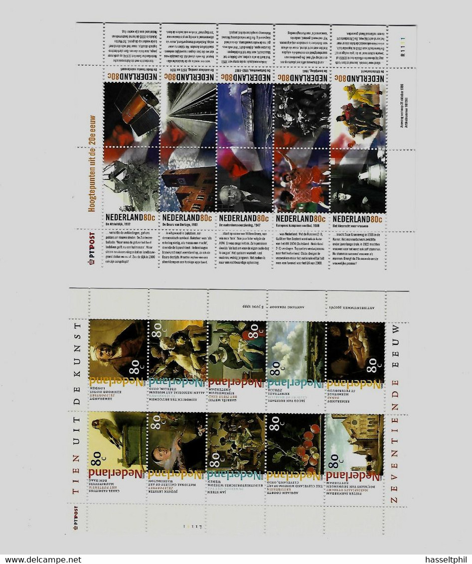 NEDERLAND  1999 VOLLEDIGE JAAR -  Postfris - Ongebruikt MET KUIFJE - Années Complètes