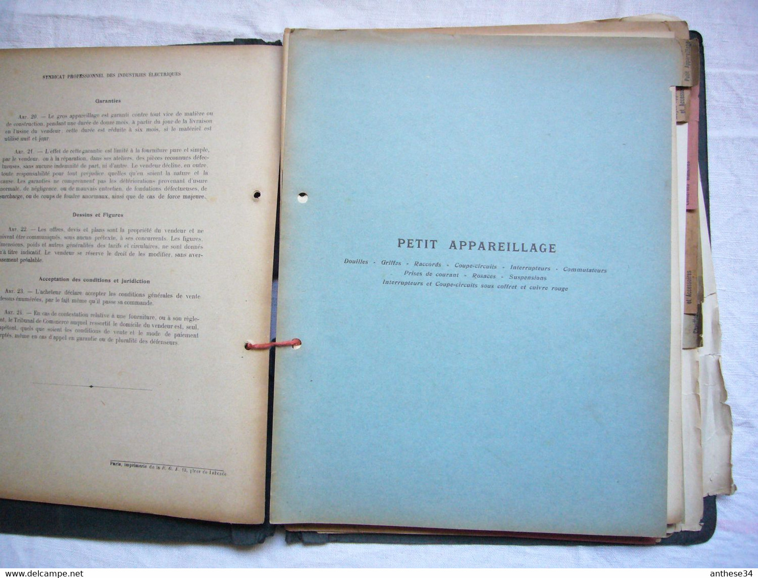 Archive Catalogue Pub Années 1921 Etablissements Maljournal & Bourron Lyon Appareillage Basse Tension - Pubblicitari