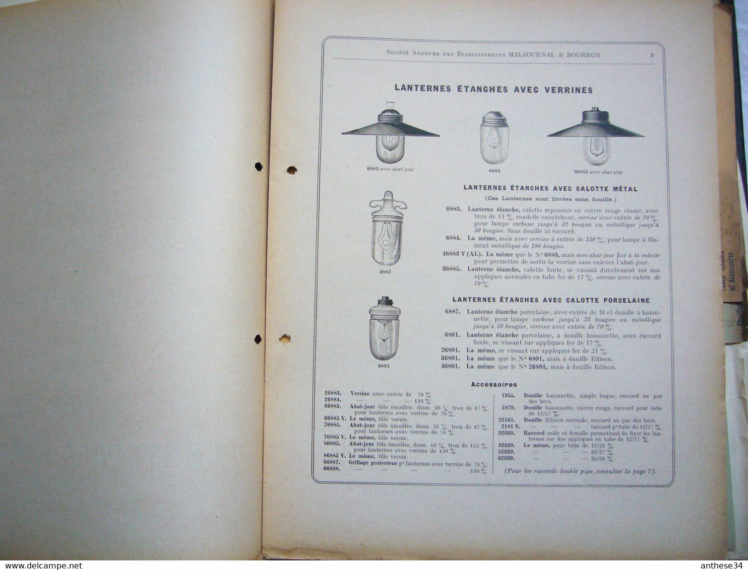 Archive Catalogue pub années 1921 Etablissements Maljournal & Bourron Lyon appareillage basse tension