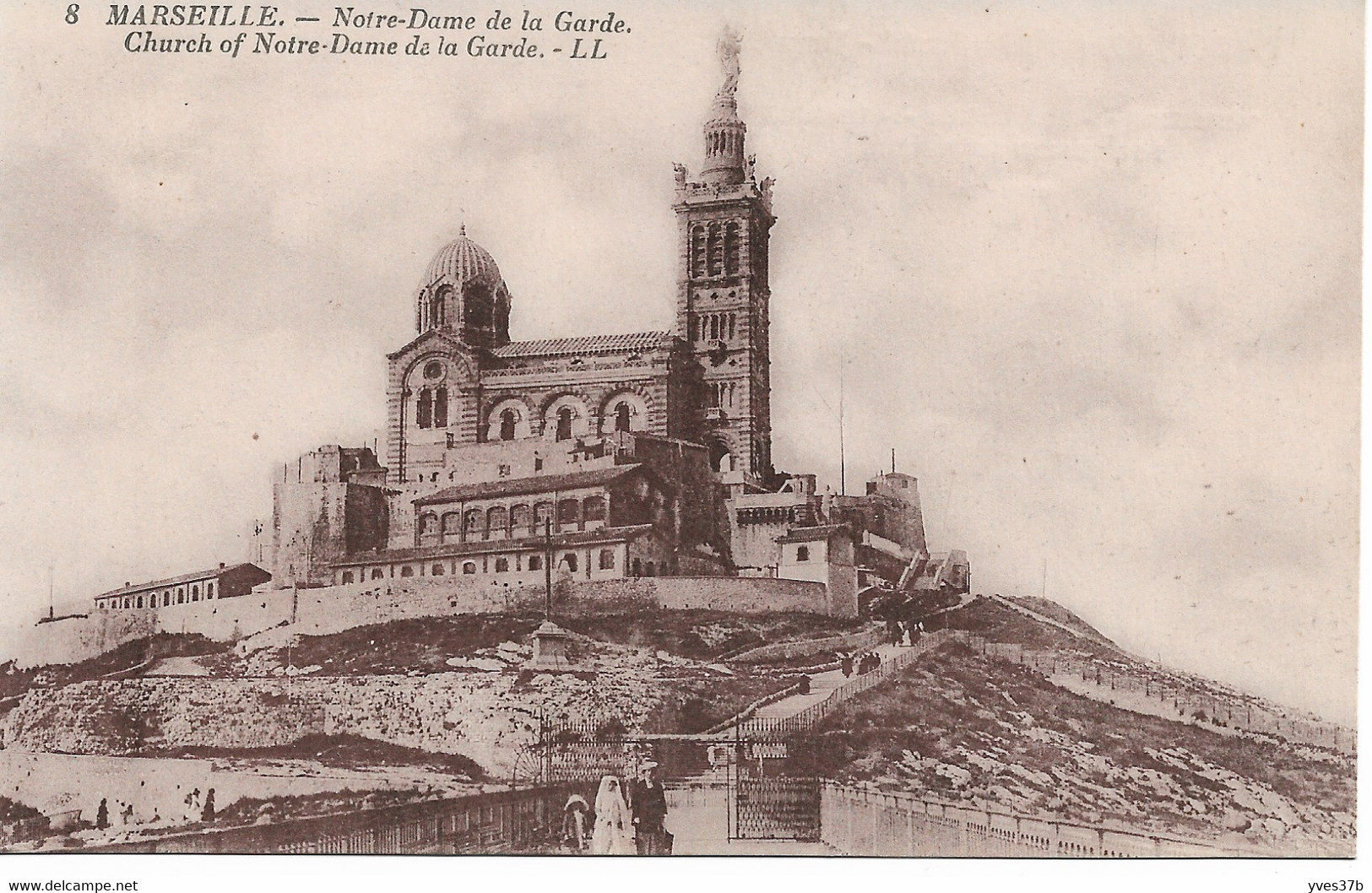 MARSEILLE - Notre-Dame De La Garde (verso PUB "FRANOU") - Notre-Dame De La Garde, Aufzug Und Marienfigur