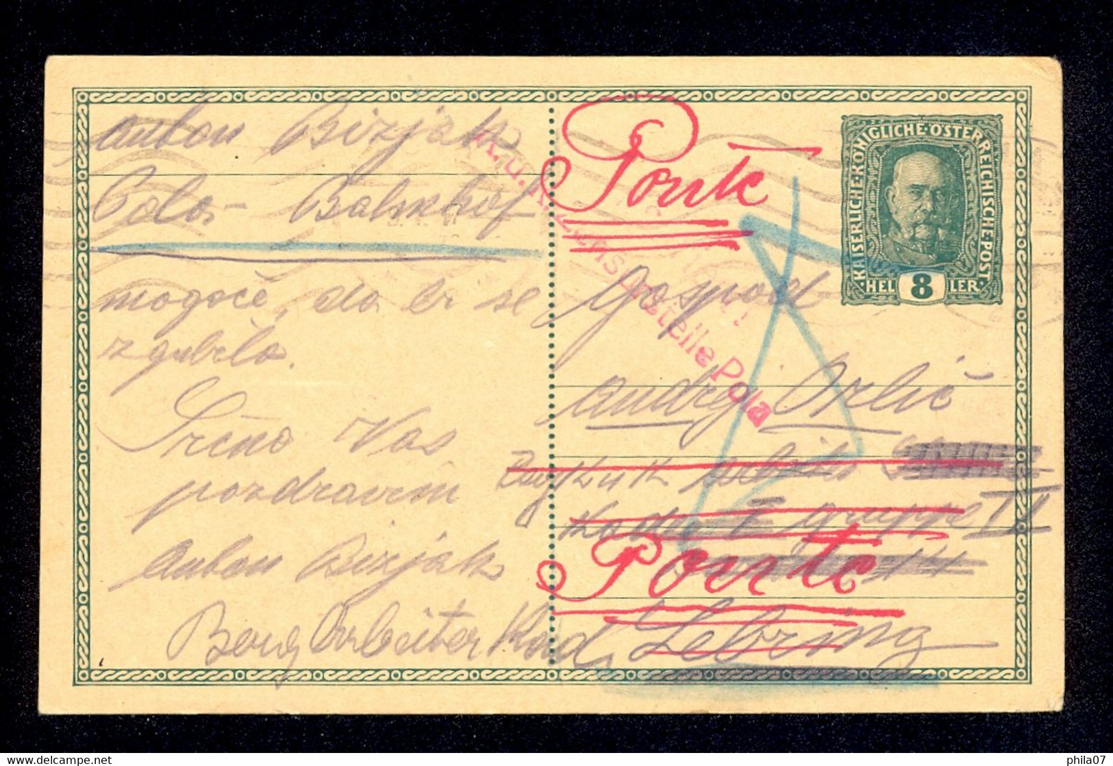 Austria - Stationery Sent From Pula To Lebring, Readdressed To Ponte. Military Censorship Pula 1917. - Storia Postale