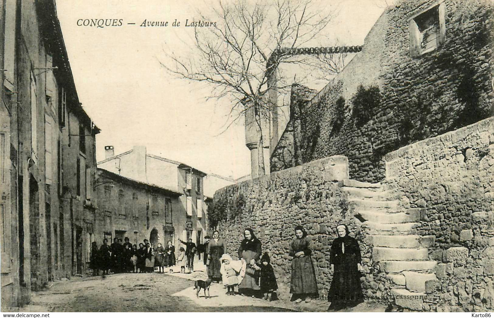 Conques * Avenue De Lastours * Villageois - Conques Sur Orbiel