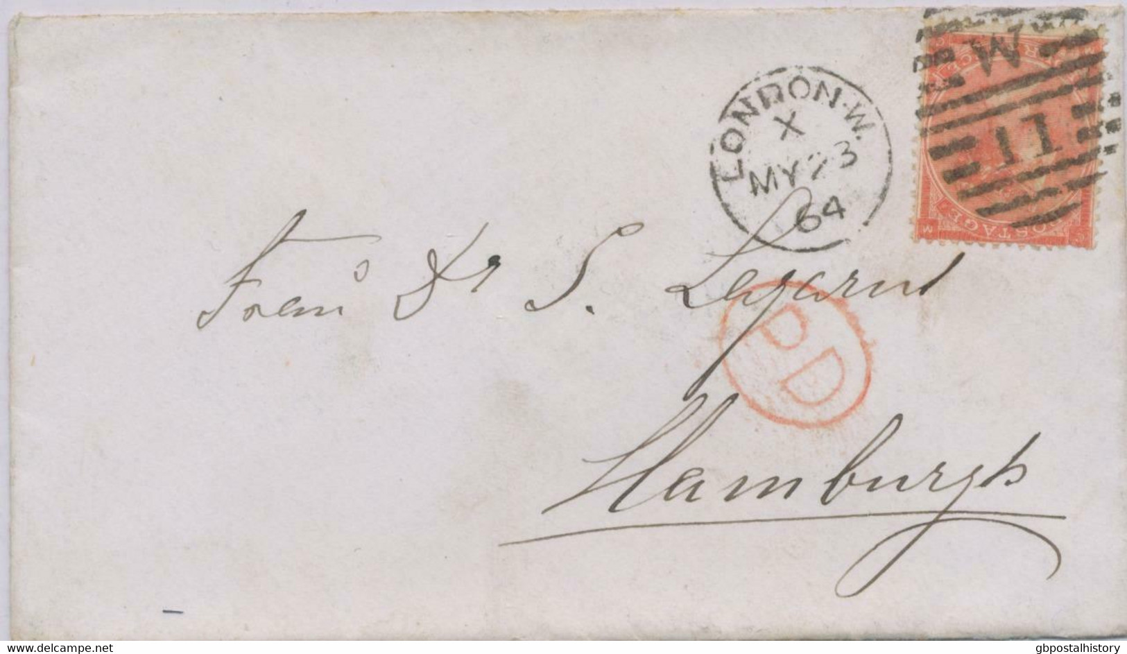 GB 1864 QV 4d Bright Red W Small White Corner Letters Pl.4 With Harlines VARIETY - Errors, Freaks & Oddities (EFOs