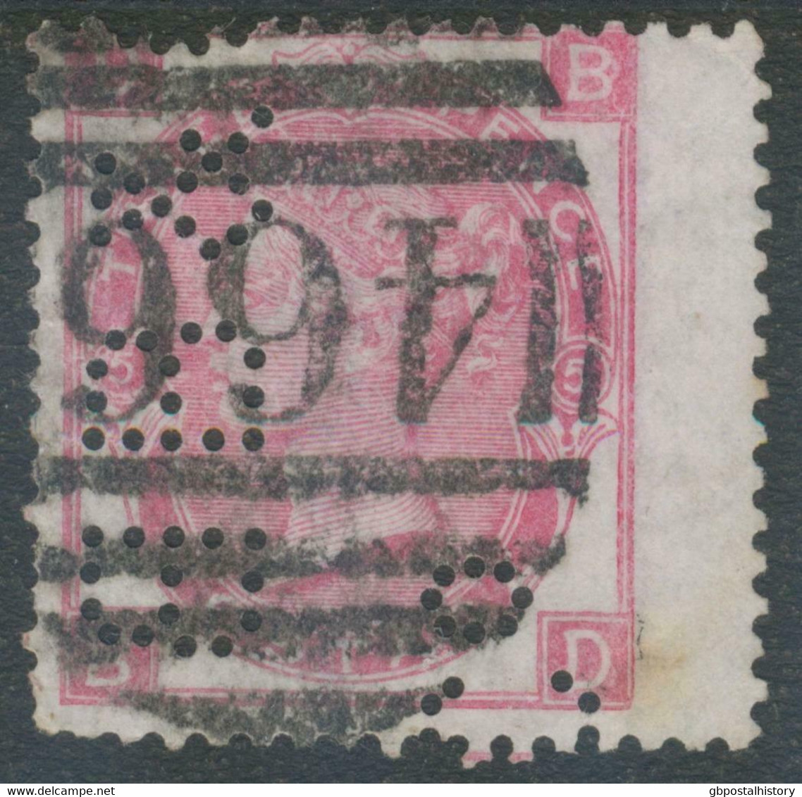 GB 1868 3d Rose Pl.5 (BD) Wing Margin MAJOR VARIETY MISSING RIGHT FRAMELINE At B - Abarten & Kuriositäten