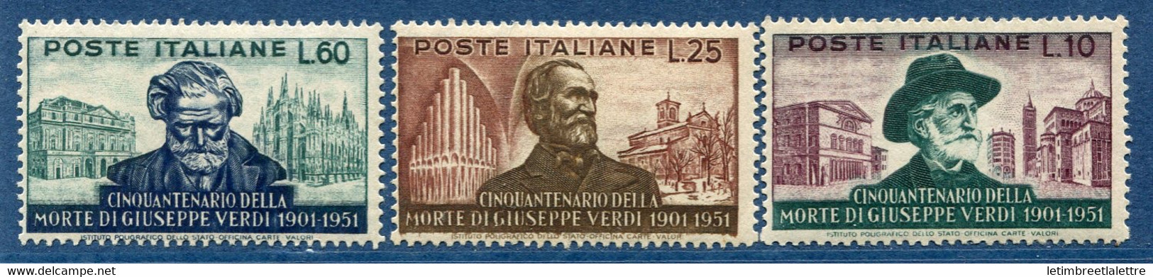 ⭐ Italie  - YT N° 615 à 617 ** - Neuf Sans Charnière - 1951 ⭐ - 1946-60: Mint/hinged