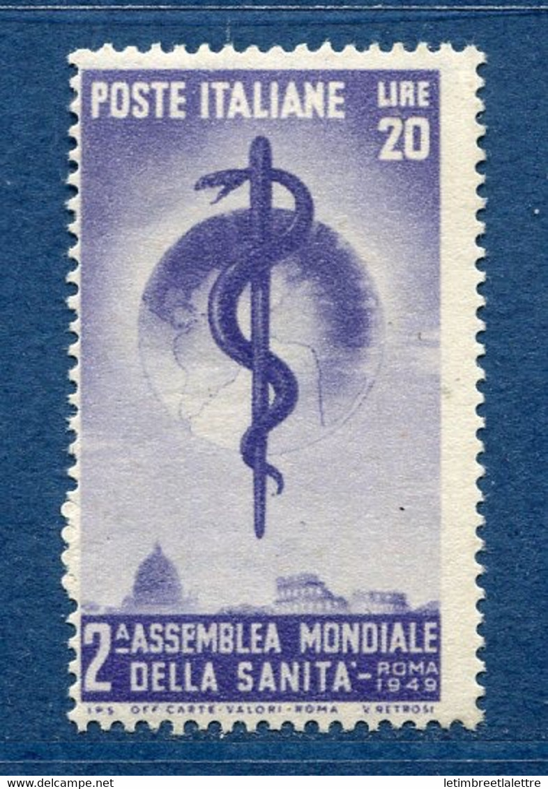 ⭐ Italie  - YT N° 545 ** - Neuf Sans Charnière - 1949 ⭐ - 1946-60: Neufs