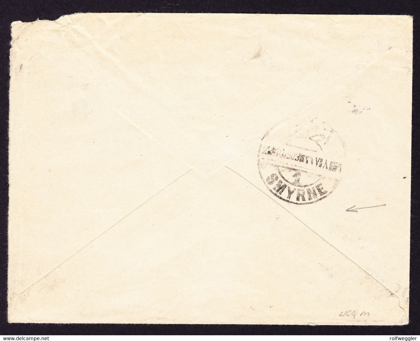 1909 Brief Aus Smyerna, Oben Rechts Etwas Eingerissen. - 1837-1914 Smirne