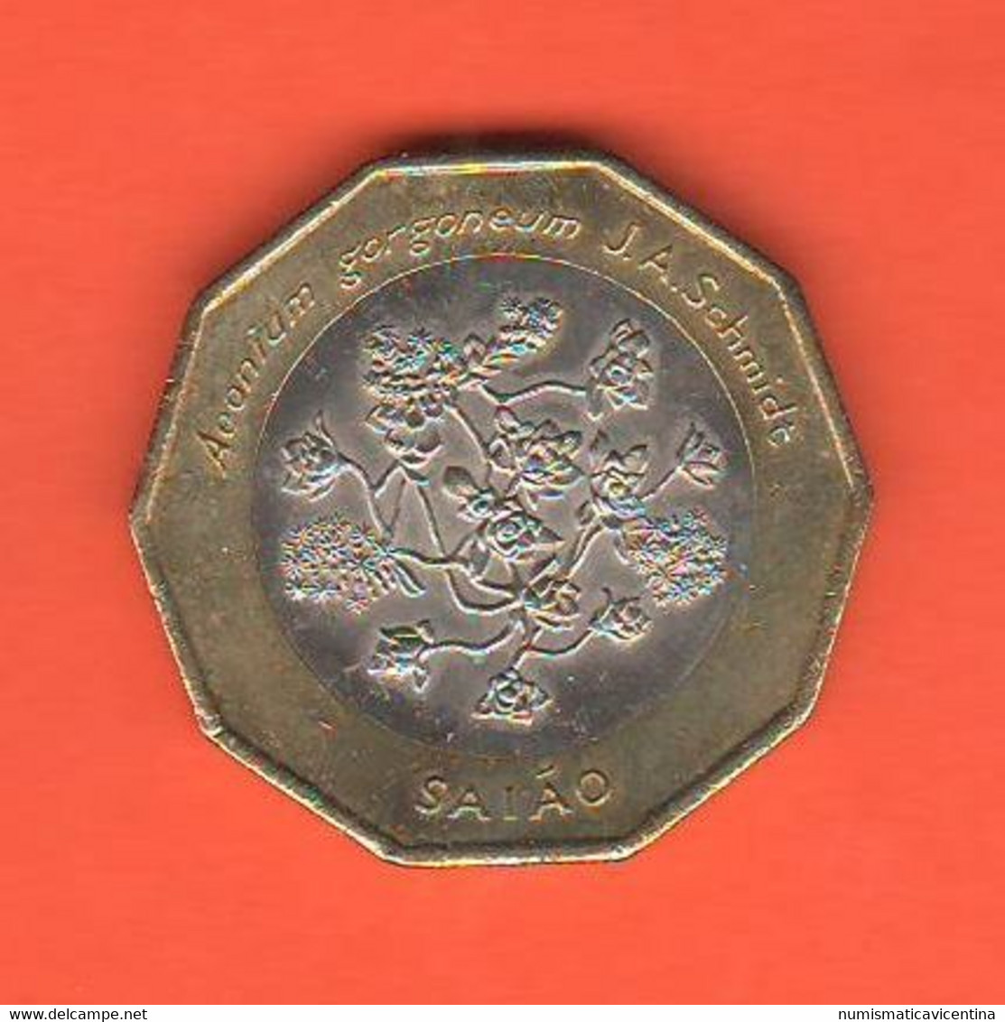 Capo Verde 100 Escudos 1994 Cap Vert Bimetallik Flowers Typological Coin - Kaapverdische Eilanden