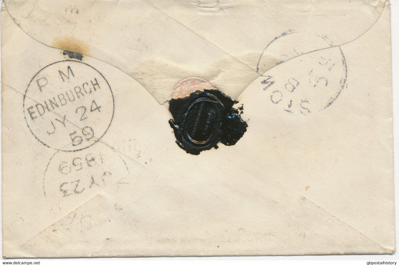 GB „360“ Scottish Numeral (LAUDER) Superb QV 1d Pink Postal Stationery Env + 1d - Lettres & Documents