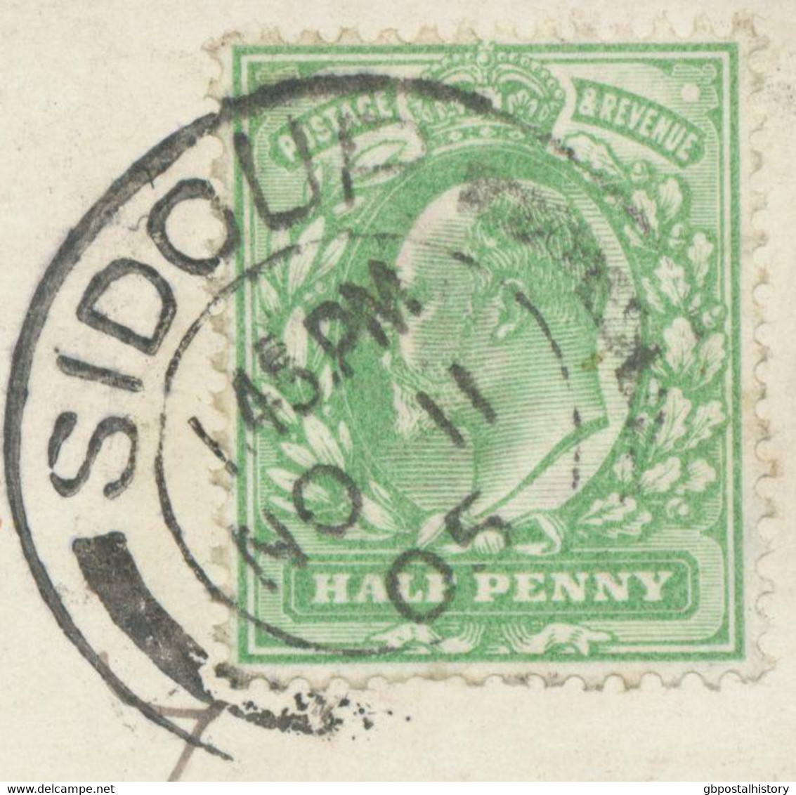 GB EVII POSTMARK-ERROR WRONG VILLAGE NAME „SIDOUP“ Instead Of „SIDCUP“ (LONDON) - Storia Postale