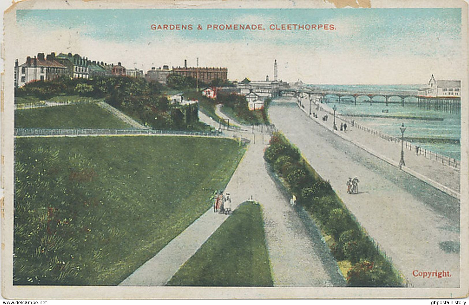 GB FORMBY CDS (LIVERPOOL) On GV 1/2d Pc Gardens & Promenade, Cleethorpes - Storia Postale