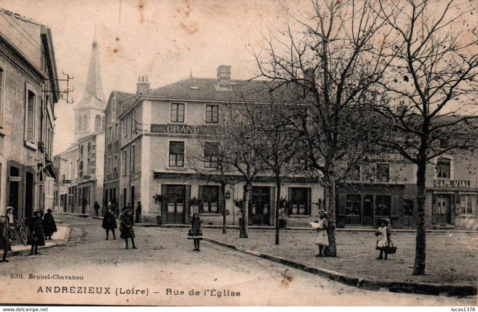 42 / ANDREZIEUX / RUE DE L EGLISE / JOLIE CARTE ANIMEE - Andrézieux-Bouthéon