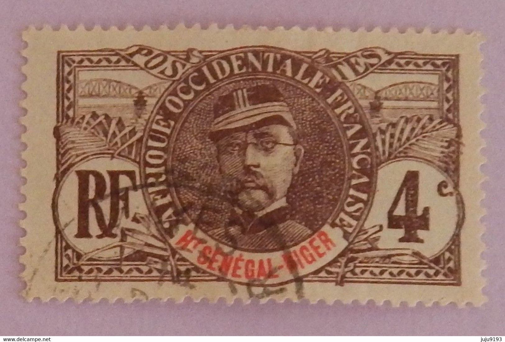 HAUT SENEGAL ET NIGER YT 3 OBLITERE "GENERAL FAIDHERBE" ANNÉE 1906 - Usati