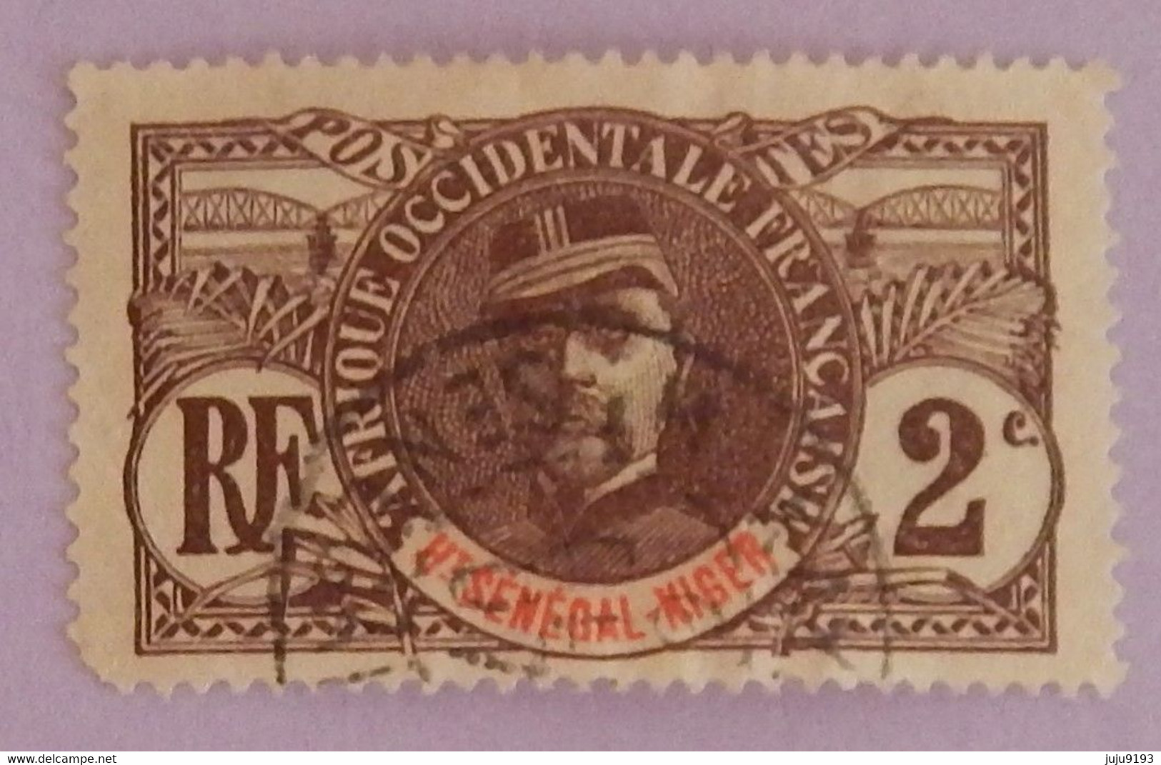 HAUT SENEGAL ET NIGER YT 2 OBLITERE "GENERAL FAIDHERBE" ANNÉE 1906 - Oblitérés