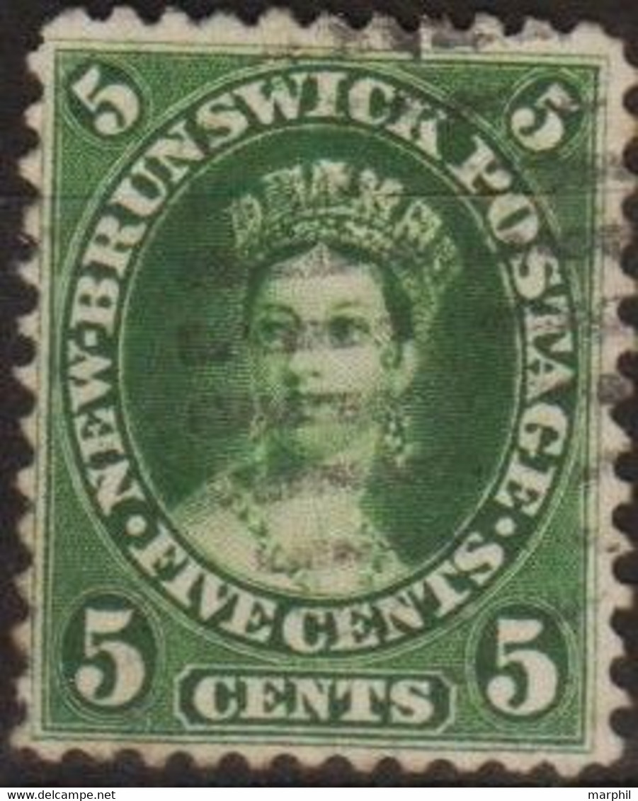 New Brunswick 1860 MiN°6 (o) Verde Oliva Non Comune Vedere Scansione - Used Stamps