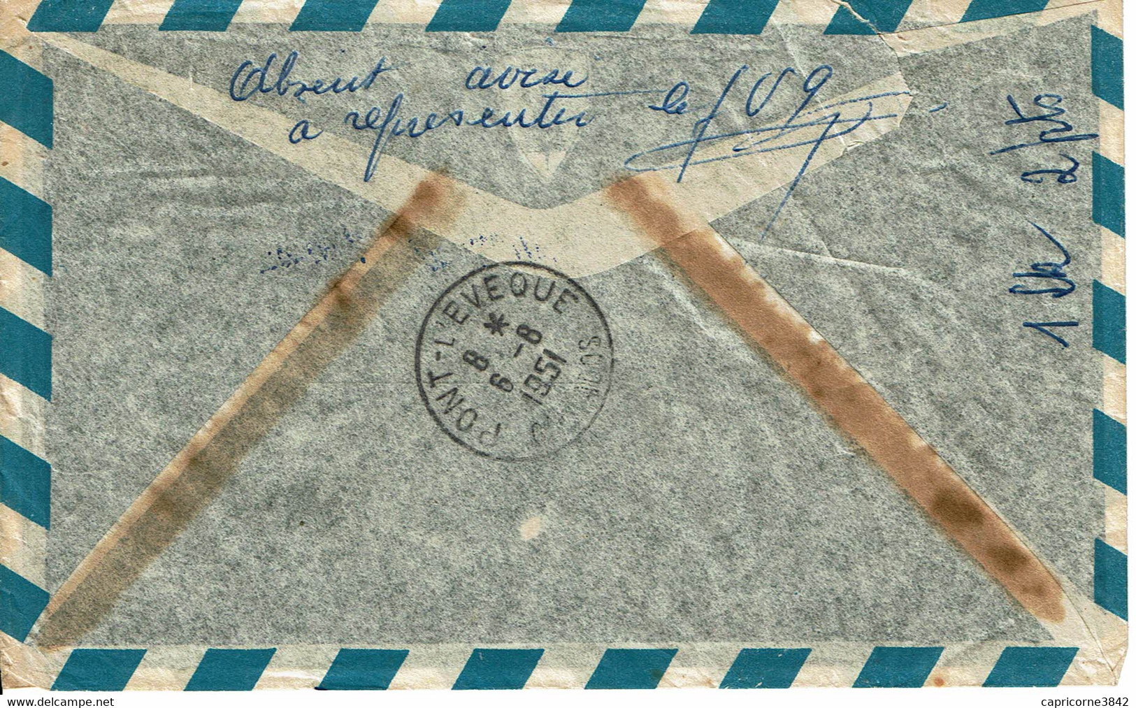 1951 - Lettre D'Uruguay Pour La France - Vignette De Poste Aérienne - Uruguay