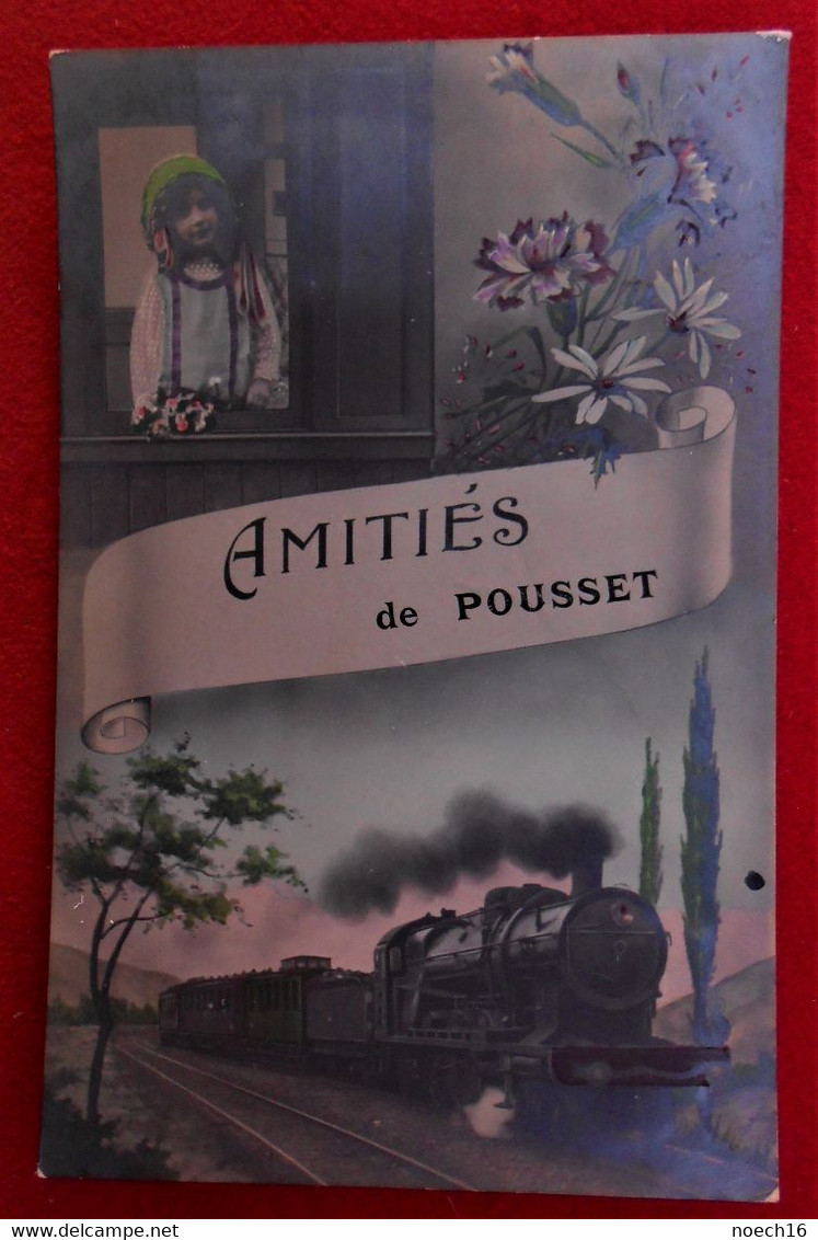 CPA Fantaisie Amitiés De Pousset / Remicourt/ Train Et Fillette - Remicourt