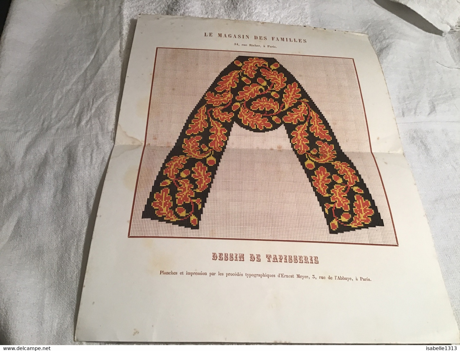 Le Magasin Des Familles Paris Dessins De Tapisserie Planche Et Impression Par Les Procédés Typographique Ernest Meyer - Other Plans