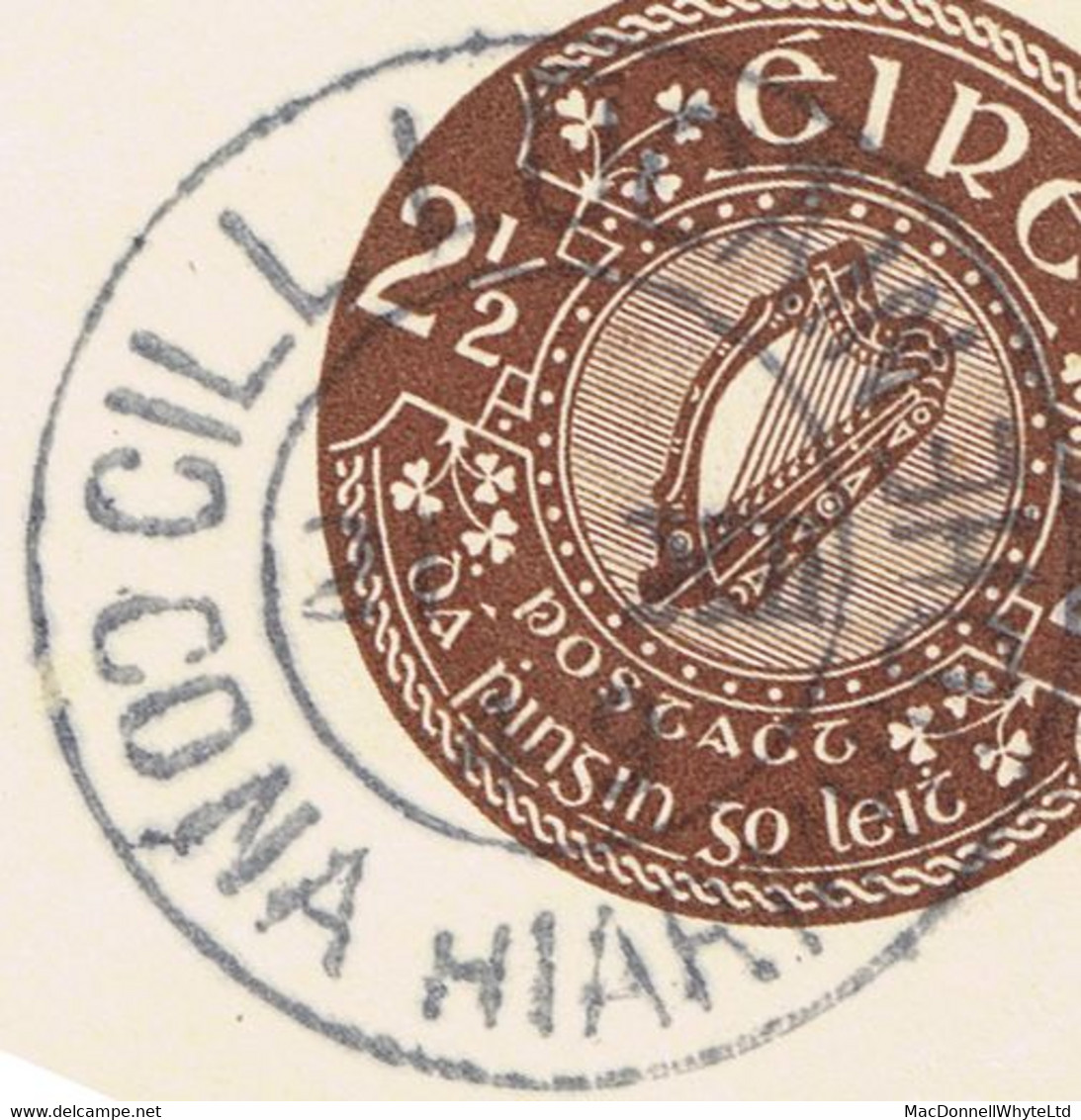 Ireland Westmeath 1949 2½d Brown On Buff Envelope, With Watermark Dean Swif(t) Used Killucan 21 XII 49 Cds, Opened Out - Ganzsachen