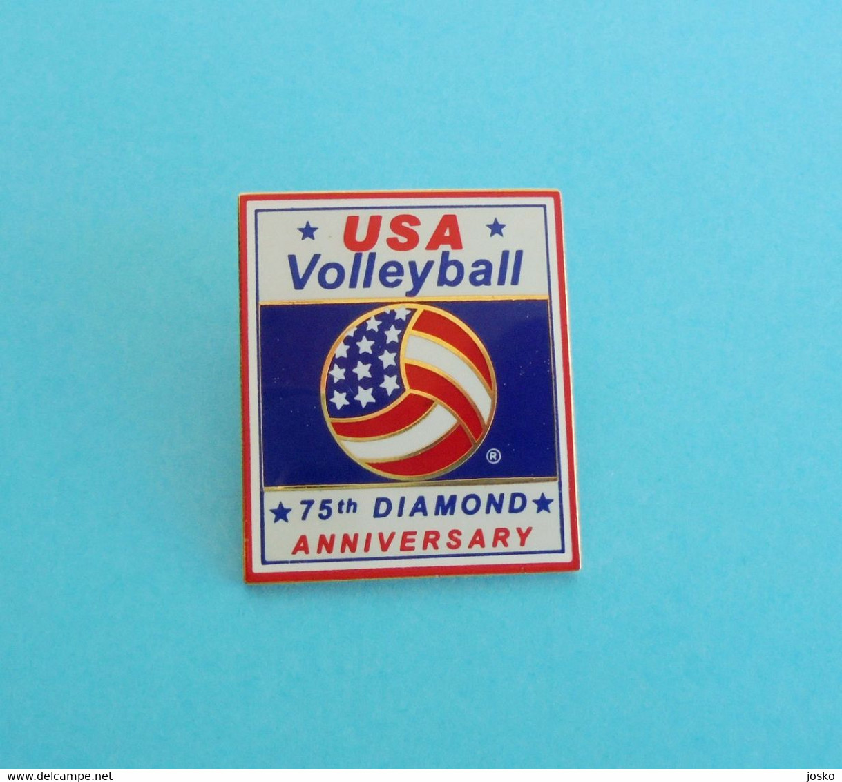 USA - VOLLEYBALL - 75th Diamond Anniversary - Nice Larger Enamel Pin Badge Volley-ball Voleibol Pallavolo Palla A Volo - Volleyball