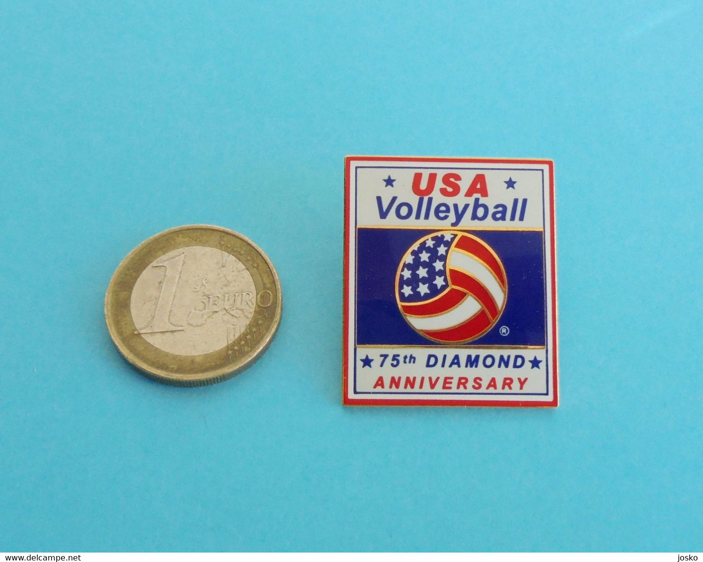 USA - VOLLEYBALL - 75th Diamond Anniversary - Nice Larger Enamel Pin Badge Volley-ball Voleibol Pallavolo Palla A Volo - Volleyball