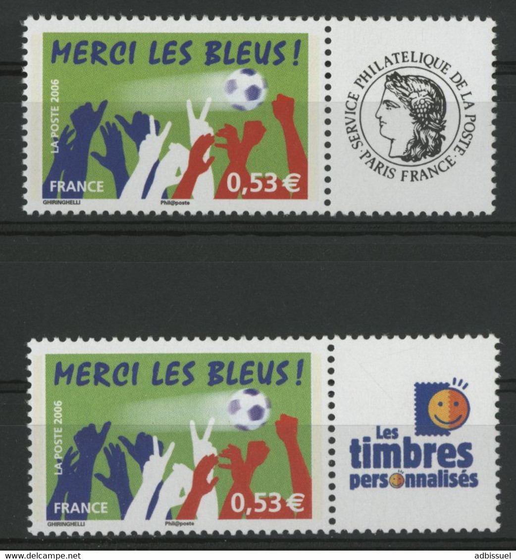 N° 3936A (x2) Cote 10 € "Football Merci Les Bleus" Avec Vignettes "Cérès" Et "Les Timbres Personnalisés" Neufs ** TB - Sonstige & Ohne Zuordnung