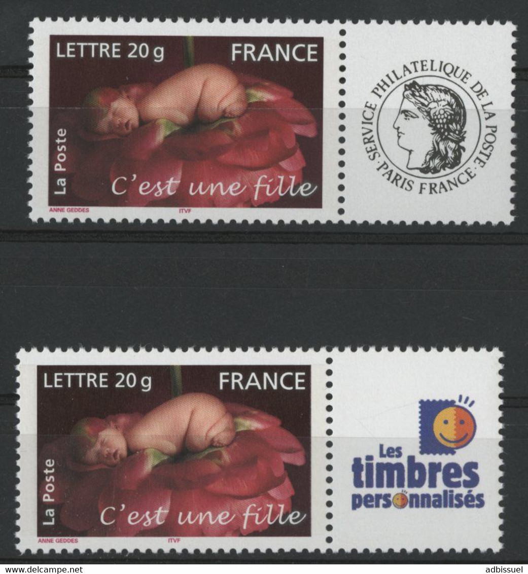 N° 3804A (x2) Cote 8 € "C'est Une Fille" Avec Vignettes Neufs ** MNH Qualité TB (voir Description) - Andere & Zonder Classificatie