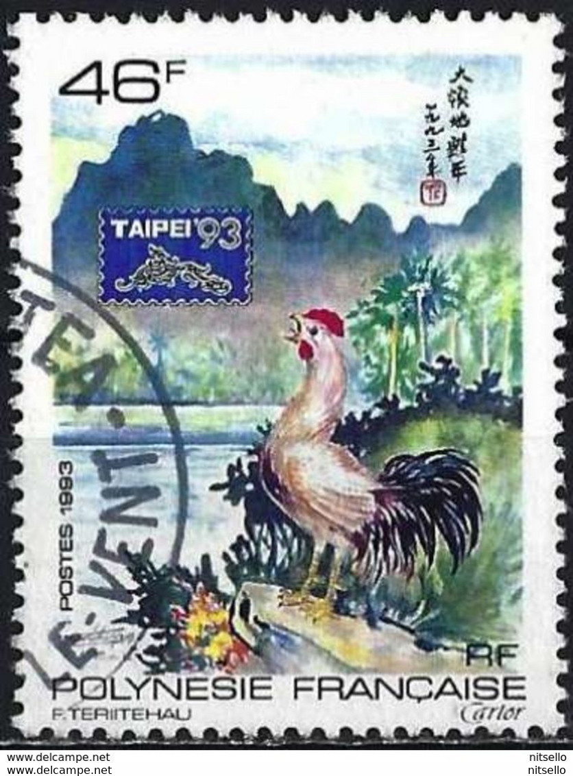 LOTE 2202   ///  (C020) Polynésie 1993 - Année Lunaire Chinoise Du Coq ( Mi 639 I - YT 439 ) - Gebraucht