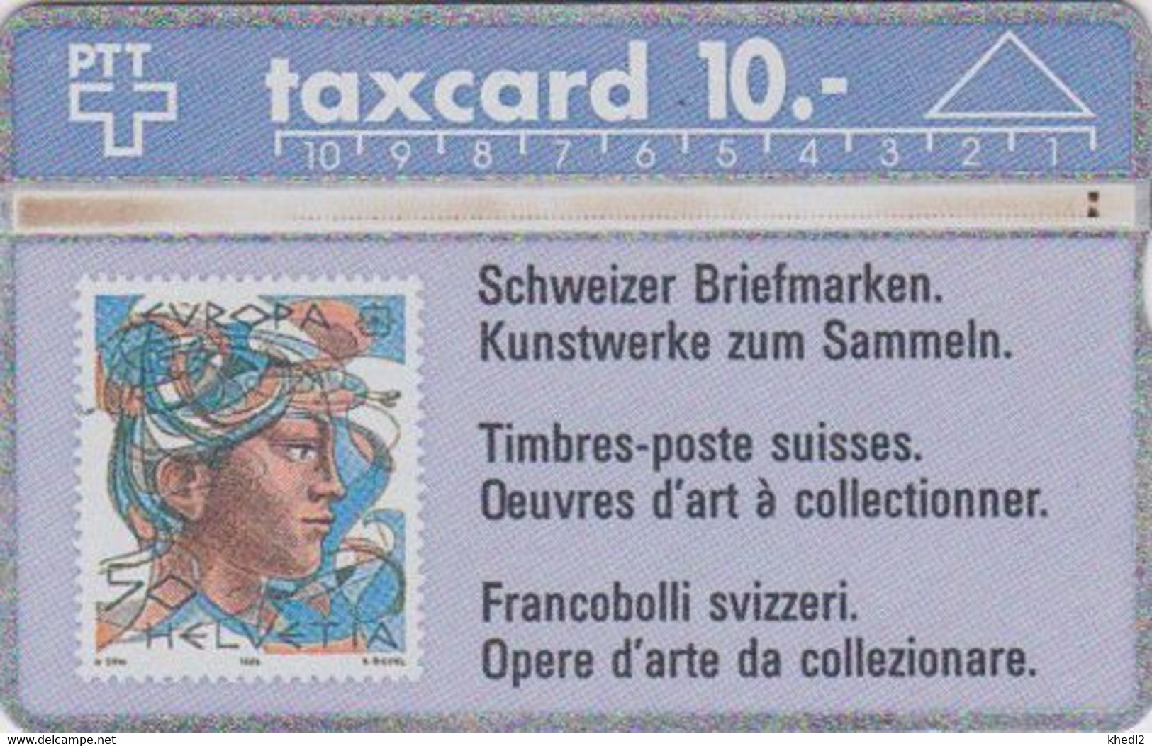 TC Magnétique L&G SUISSE - TIMBRE EUOPA PEINTURE Femme - STAMP With Woman On Phonecard SWITZERLAND - Card - 190 - Timbres & Monnaies