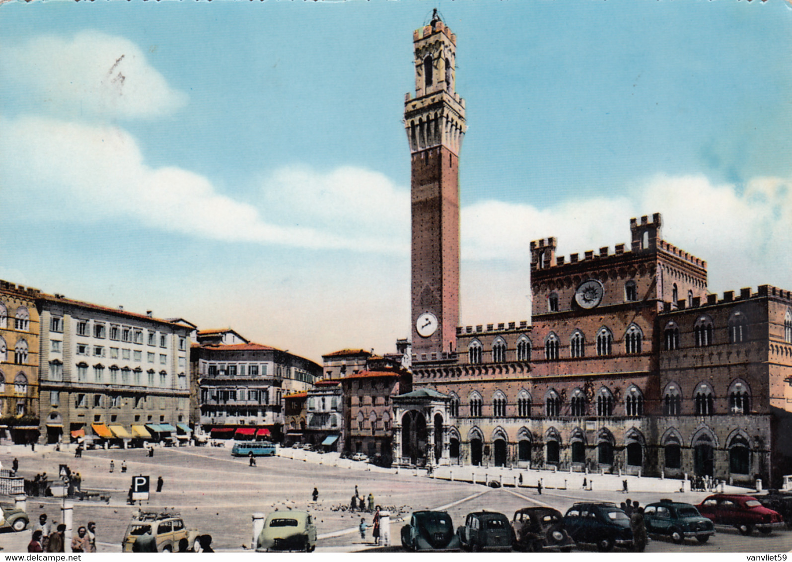 SIENA-IL CAMPO-CARTOLINA VERA FOTOGRAFIA- VIAGGIATA IL 16-7-1957 - Siena