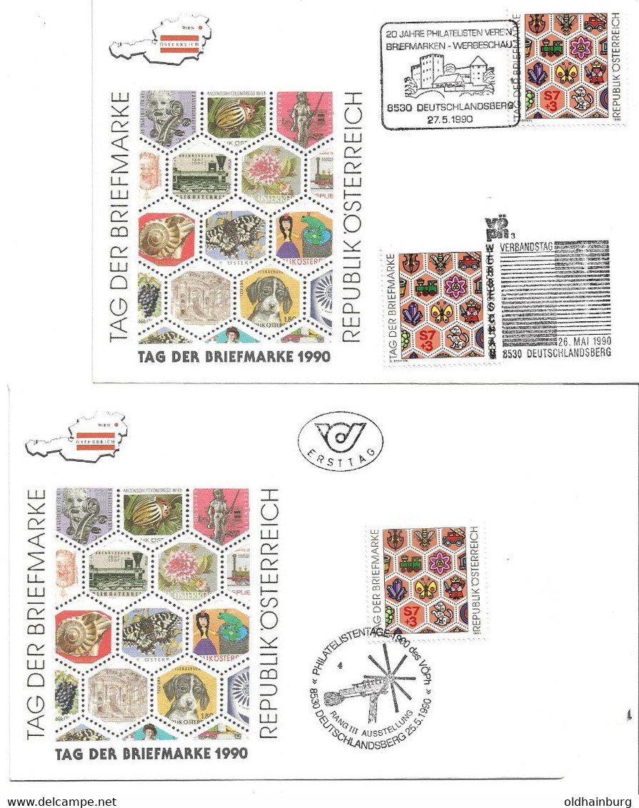 6031l: Heimatsammler 8530 Deutschlandsberg Alle 3 Sonderstempel Auf Tag Der Briefmarke 1990 - Deutschlandsberg