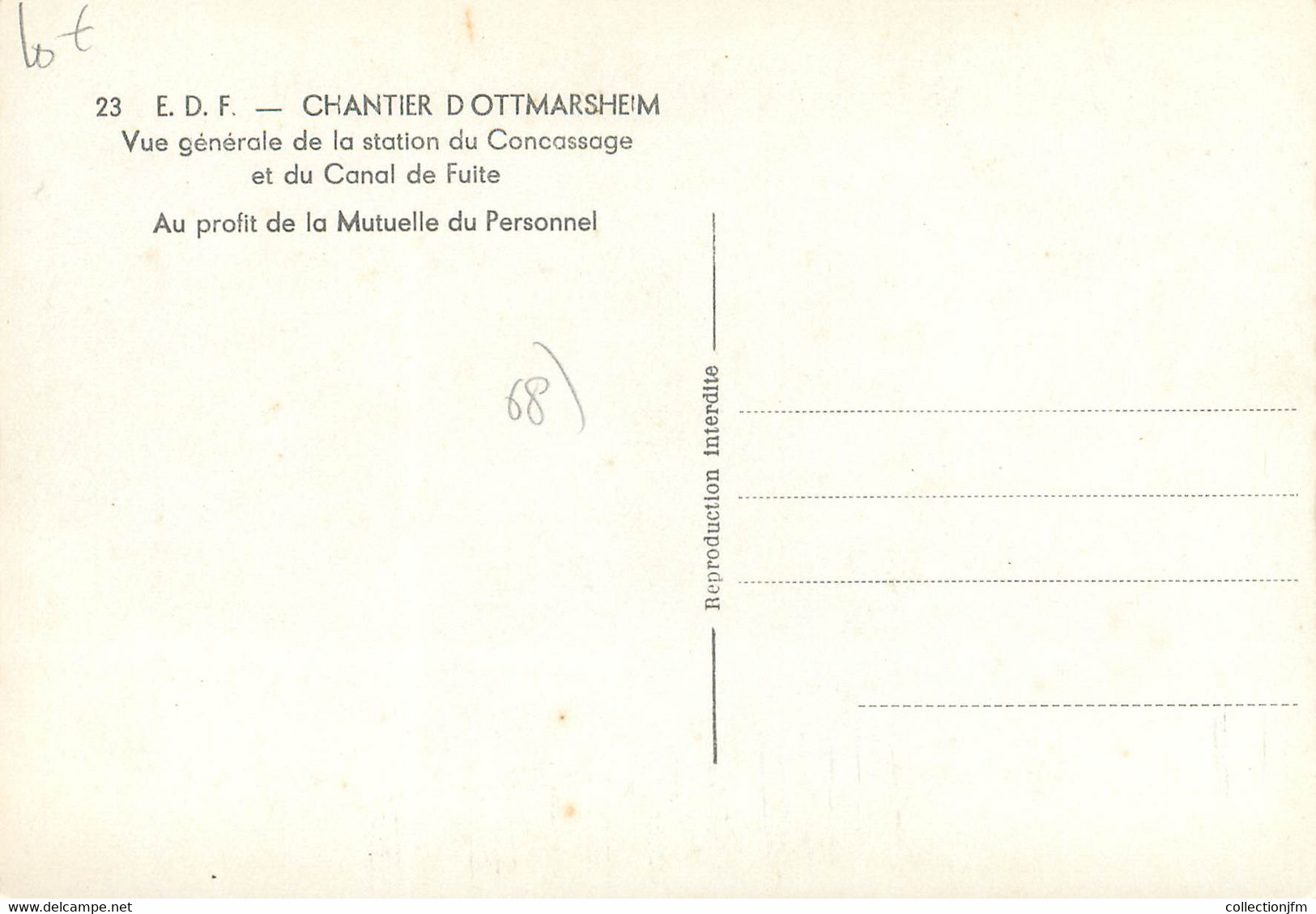 / CPSM FRANCE 68 "Chantier D'Ottmarsheim, Vue Générale De La Station Du Concassage" - Ottmarsheim
