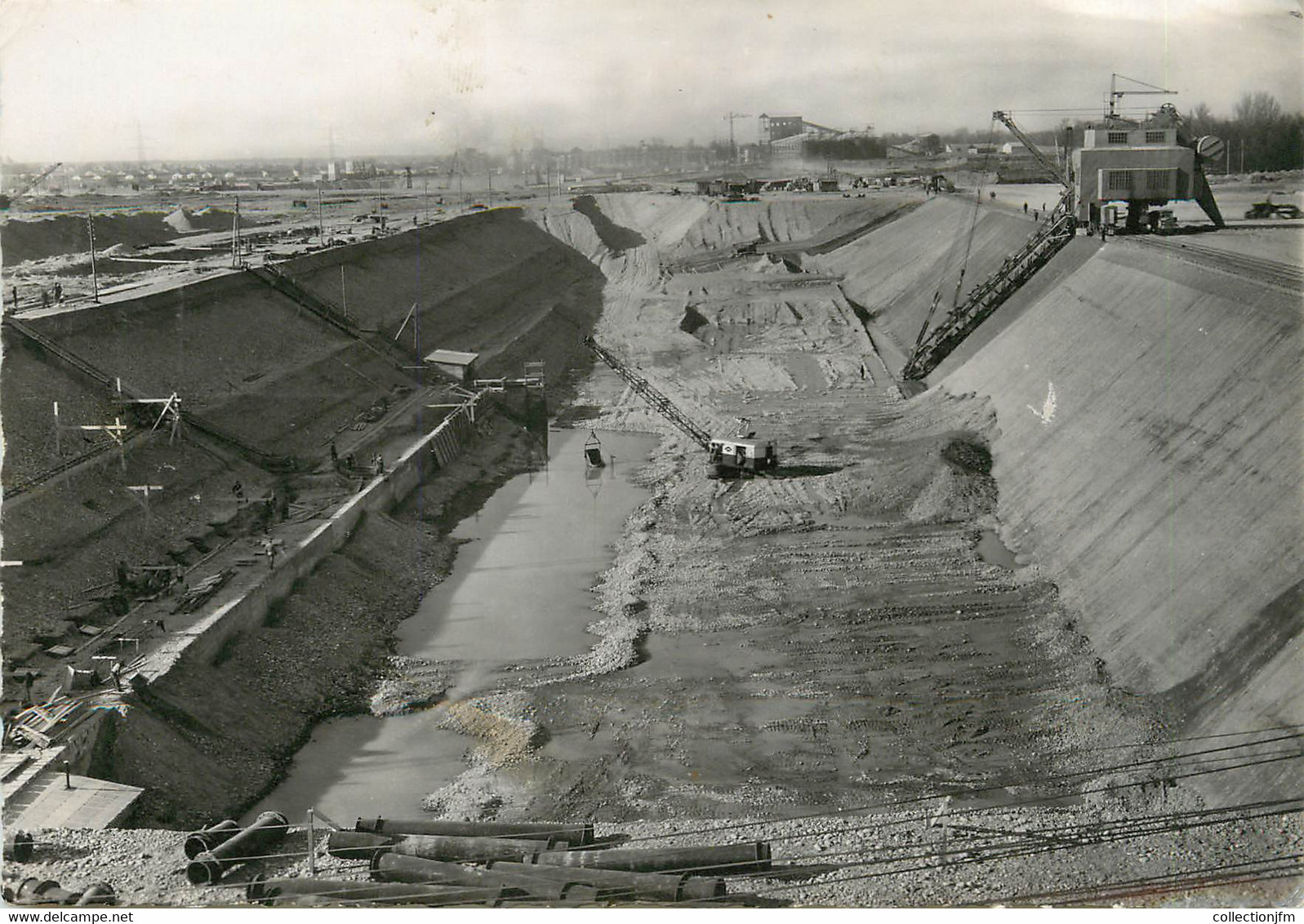 / CPSM FRANCE 68 "Chantier D'Ottmarsheim, Fouille Des écluses" - Ottmarsheim