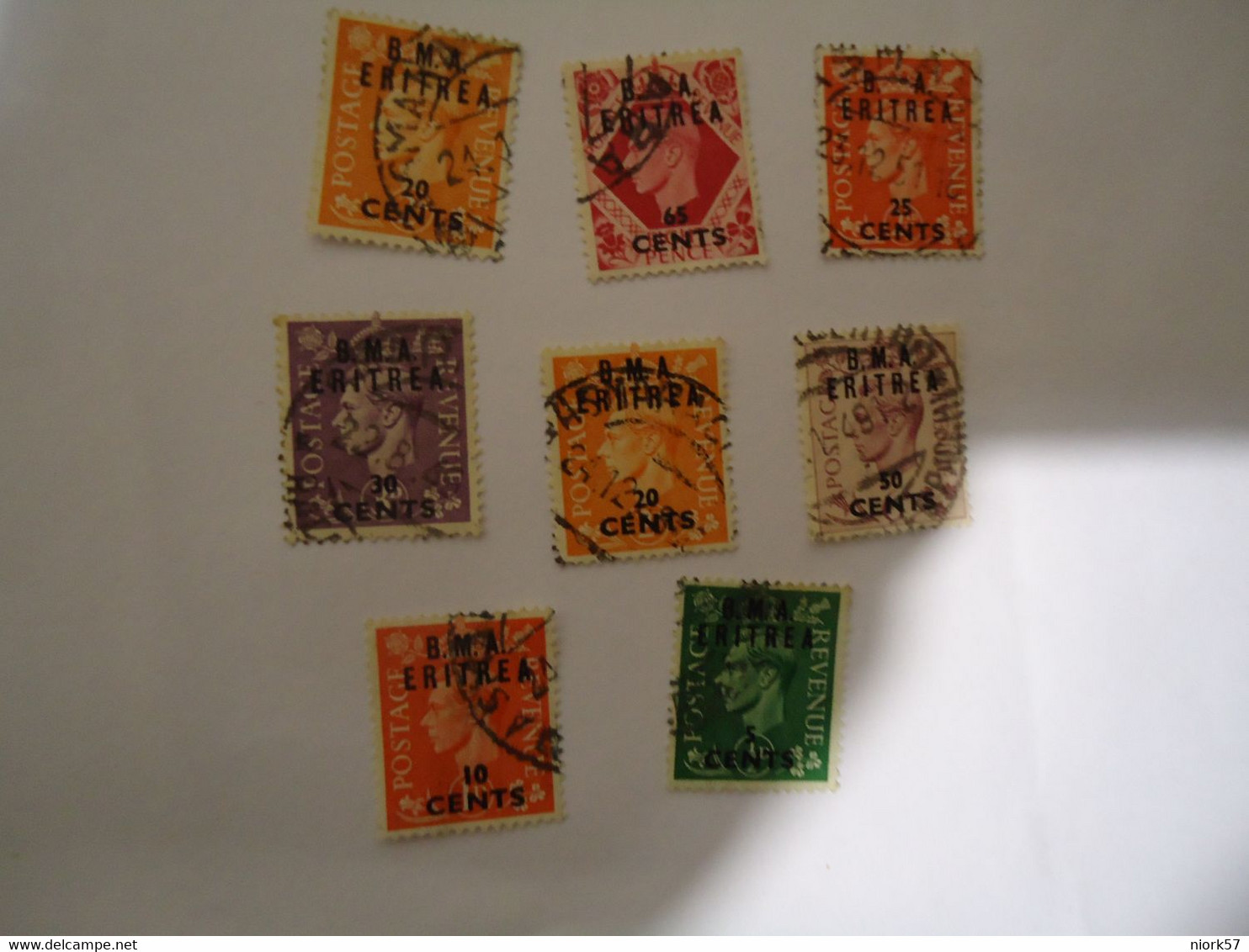 ERITREA  USED 8   STAMPS  KING  U.K  OVERPRINT B.M.A ERITREA - Erythrée