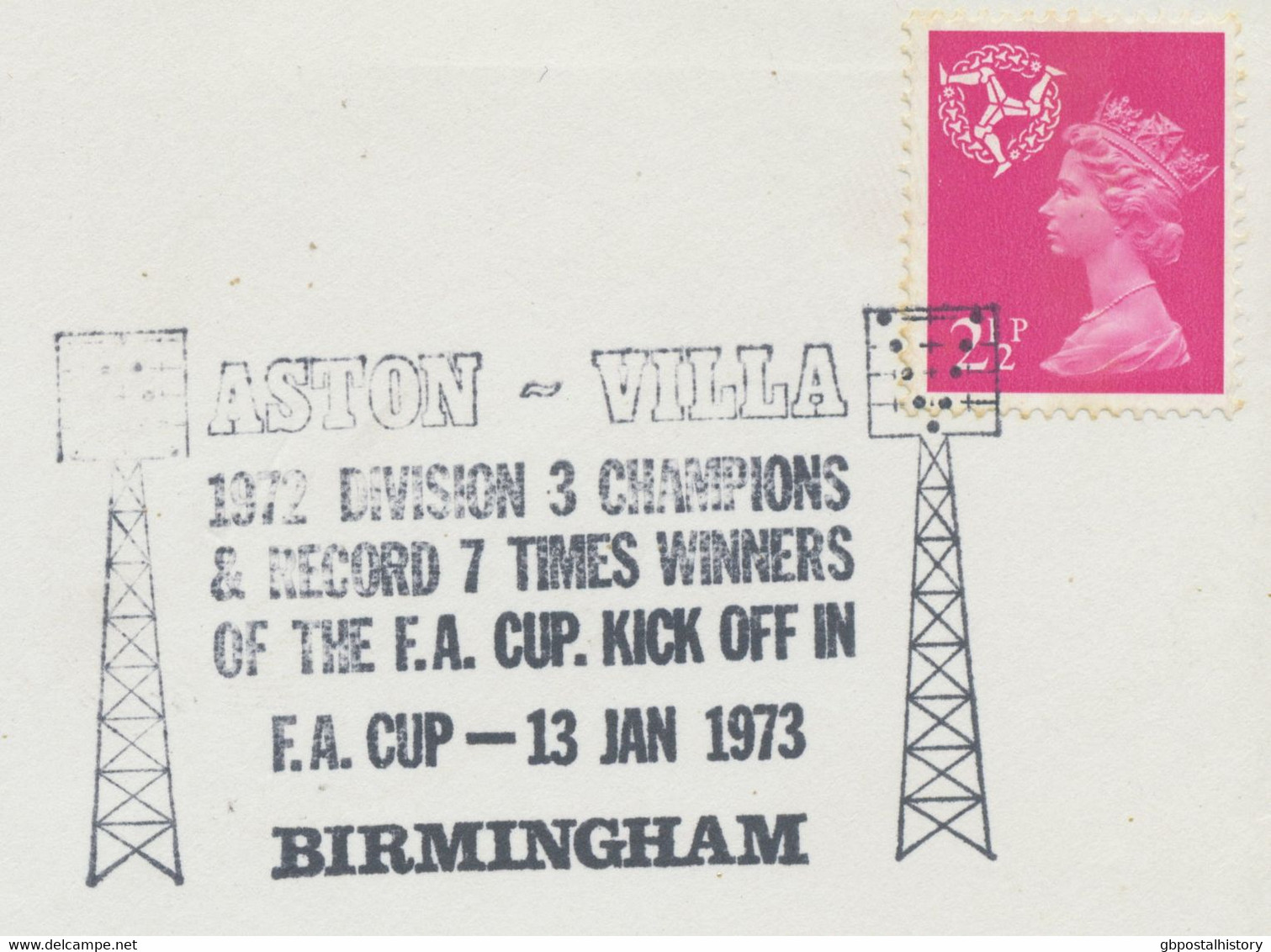 GB „ASTON – VILLA 1972 DIVISION 3 CHAMPIONS & RECORD 7 TIMES WINNERS OF THE F.A. - Storia Postale